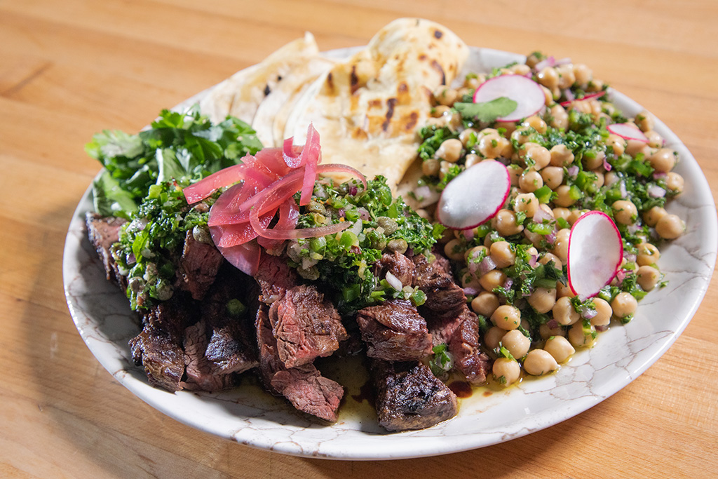Grilled Skirt Steak and Fresh Chickpea Salad